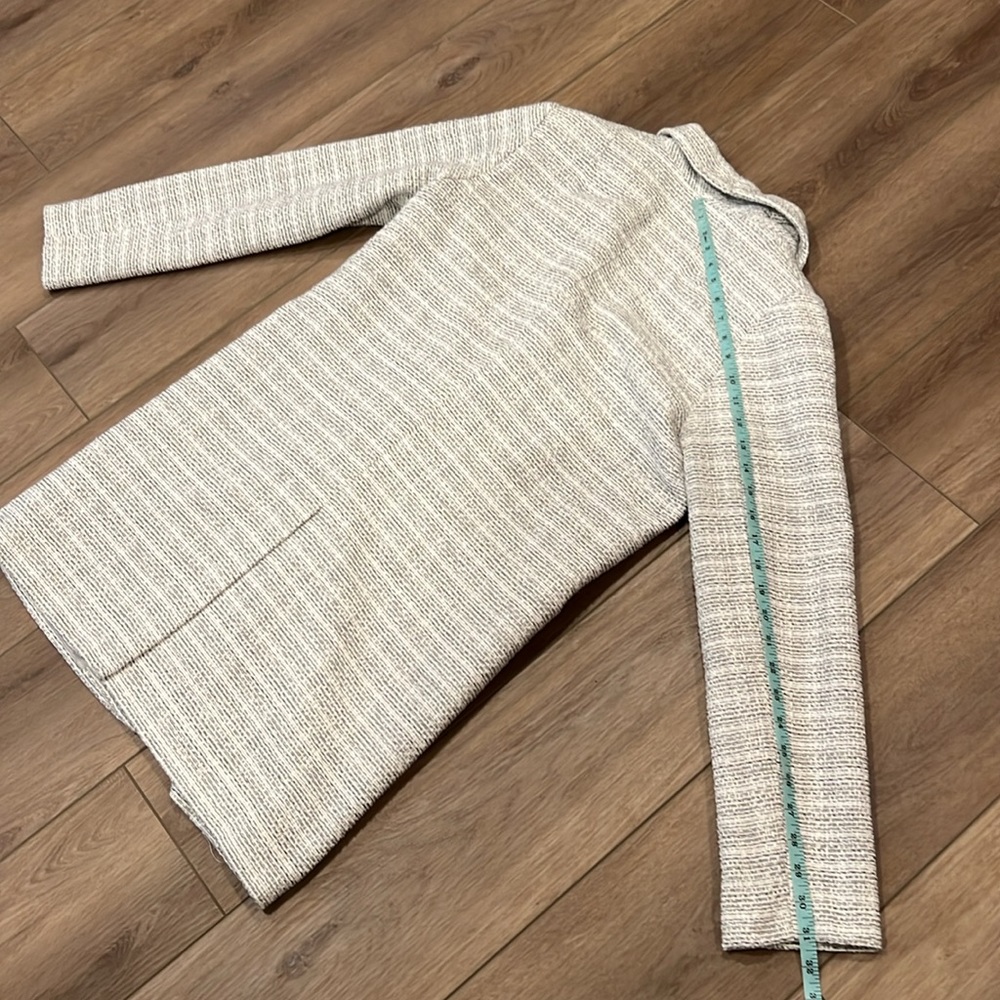 ASOS Long Tweed Blazer Jacket Pockets Size 6 White and Black Corpcore Work - Picture 14 of 16